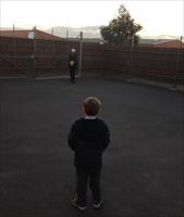 John educating another young colt... With Lachlan at flemington practising kicking !!